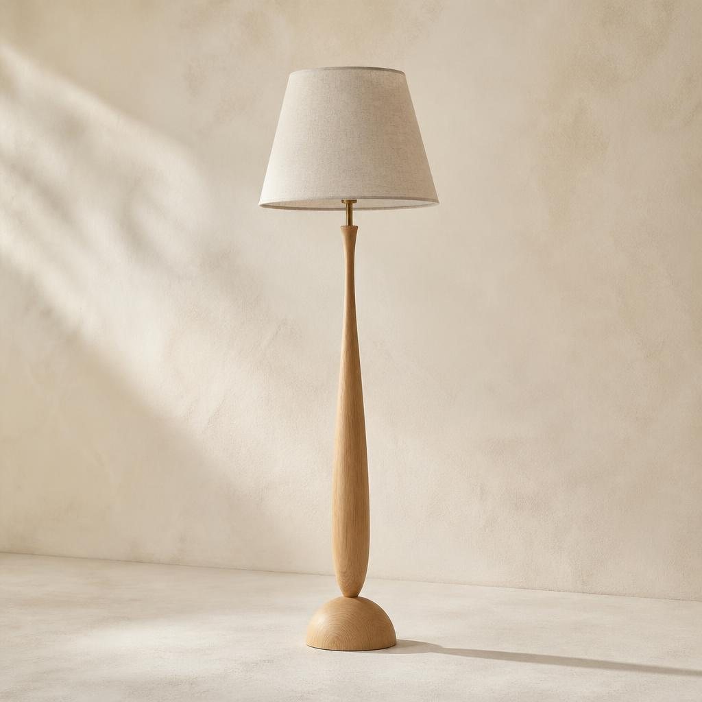 Turned Oak Floor Lamp