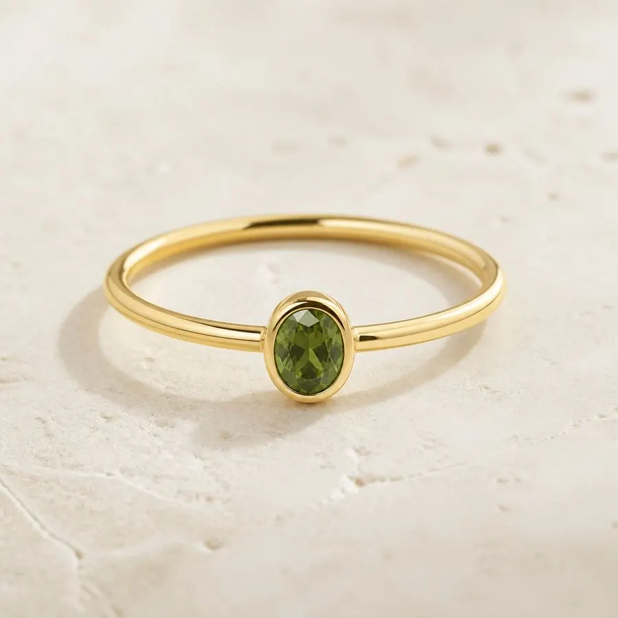 Peridot Bezel Ring