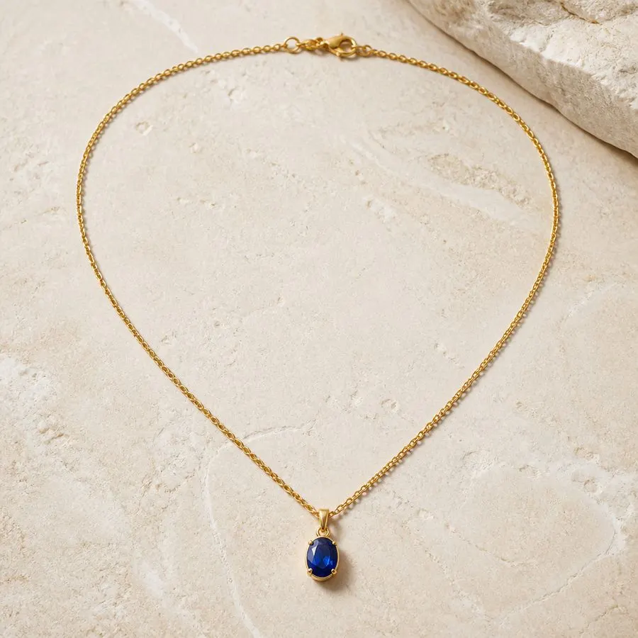 Sapphire Oval Pendant
